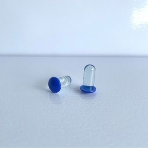 Single Flare Glass Colorfront Gauge Plug - 1ga / 7mm, Lapis Blue